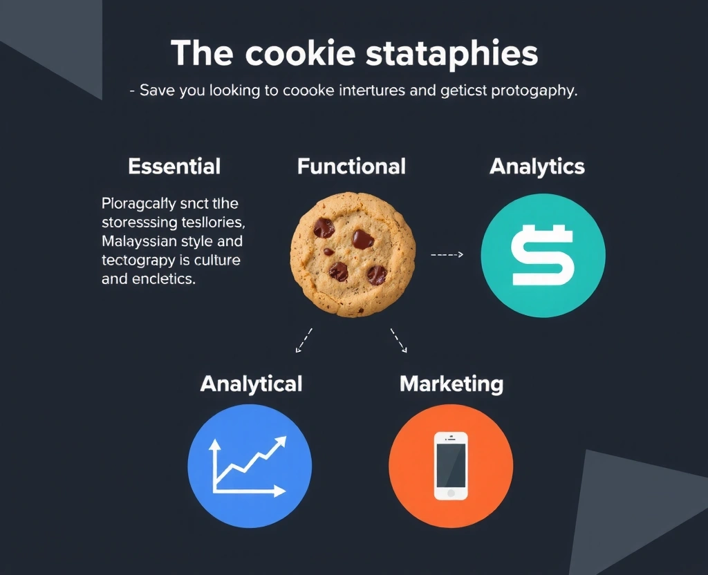 Cookie categories visualization with icons and descriptions