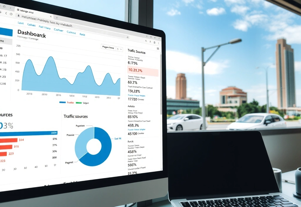 Data analytics dashboard showing website usage statistics
